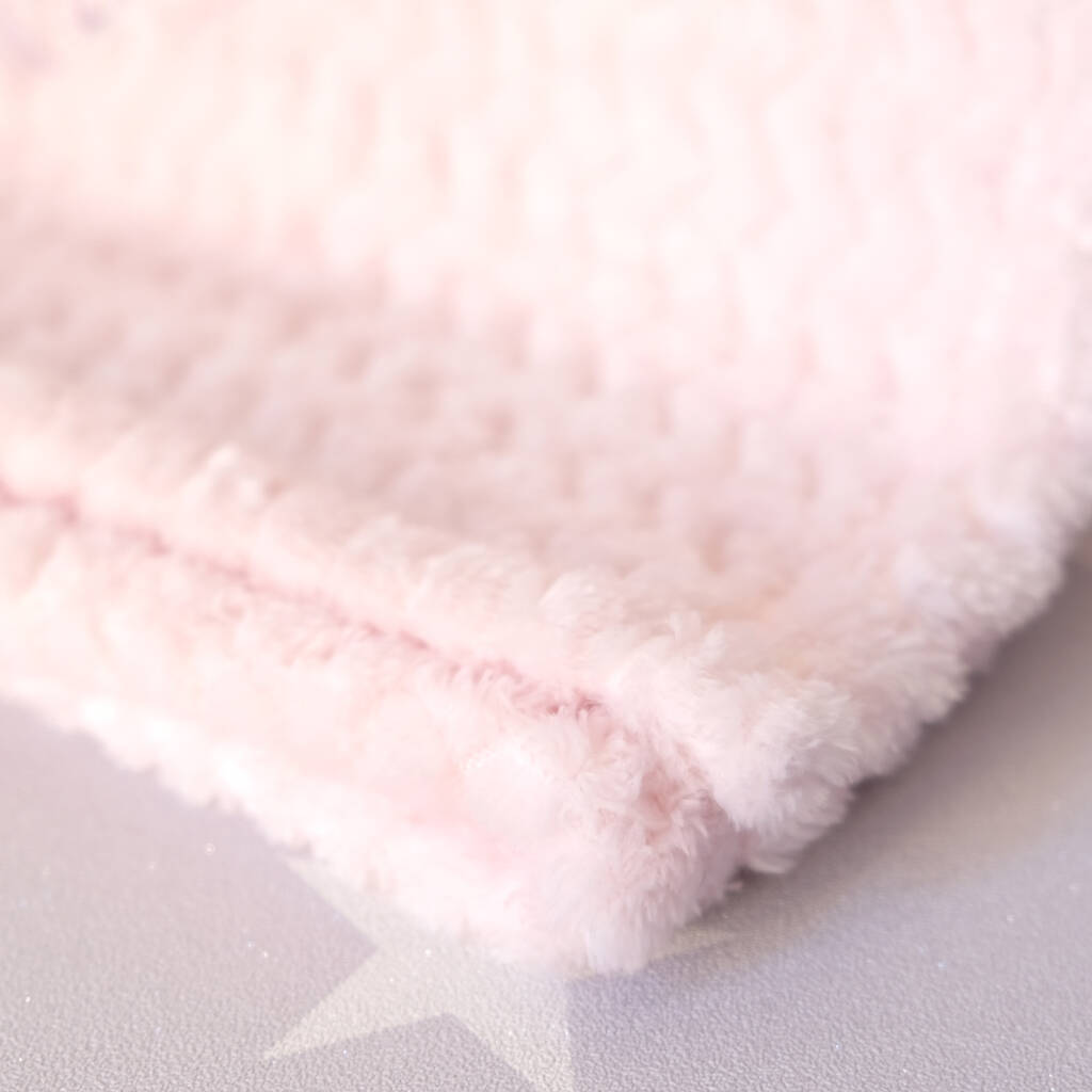 Personalised Pink Jacquard Fleece Baby Blanket By D Caro
