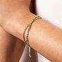 Stainless Steel Turquoise Beaded Bracelet In Gold, thumbnail 2 of 4