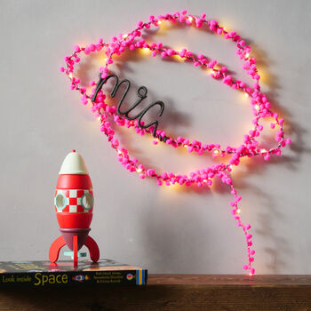Large Personalised Pom Pom Fairy Light Planet, 2 of 3