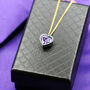 Sterling Silver Amethyst Cz Heart Shaped Gothic Pendant, thumbnail 1 of 3