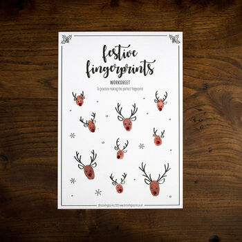 Christmas Reindeer Fingerprint Card Making Kit, 7 of 10