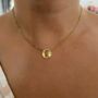 Gold Plated Sun Moon Small Round Disc Pendant Necklace, thumbnail 5 of 5