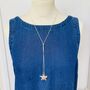 Rose Gold And Silver Plated Matte Star Necklace, thumbnail 2 of 4