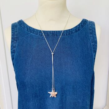 Rose Gold And Silver Plated Matte Star Necklace, 2 of 4