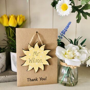 Personalised Teacher Thank You Wooden Sunshine Card, 7 of 8