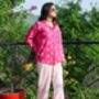 Pink Floral Dabu Printed Loose Fit Shirt And Cargo Pant, thumbnail 1 of 4