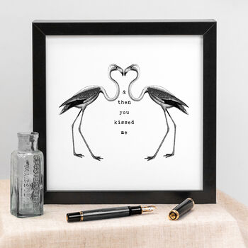 Love Gift 'Then You Kissed Me' Flamingo Print, 2 of 6