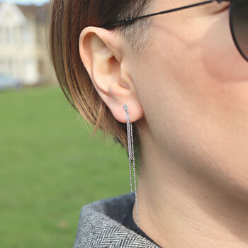 Drop Earrings Tassel Earring Wire Sterling Silver, 2 of 5