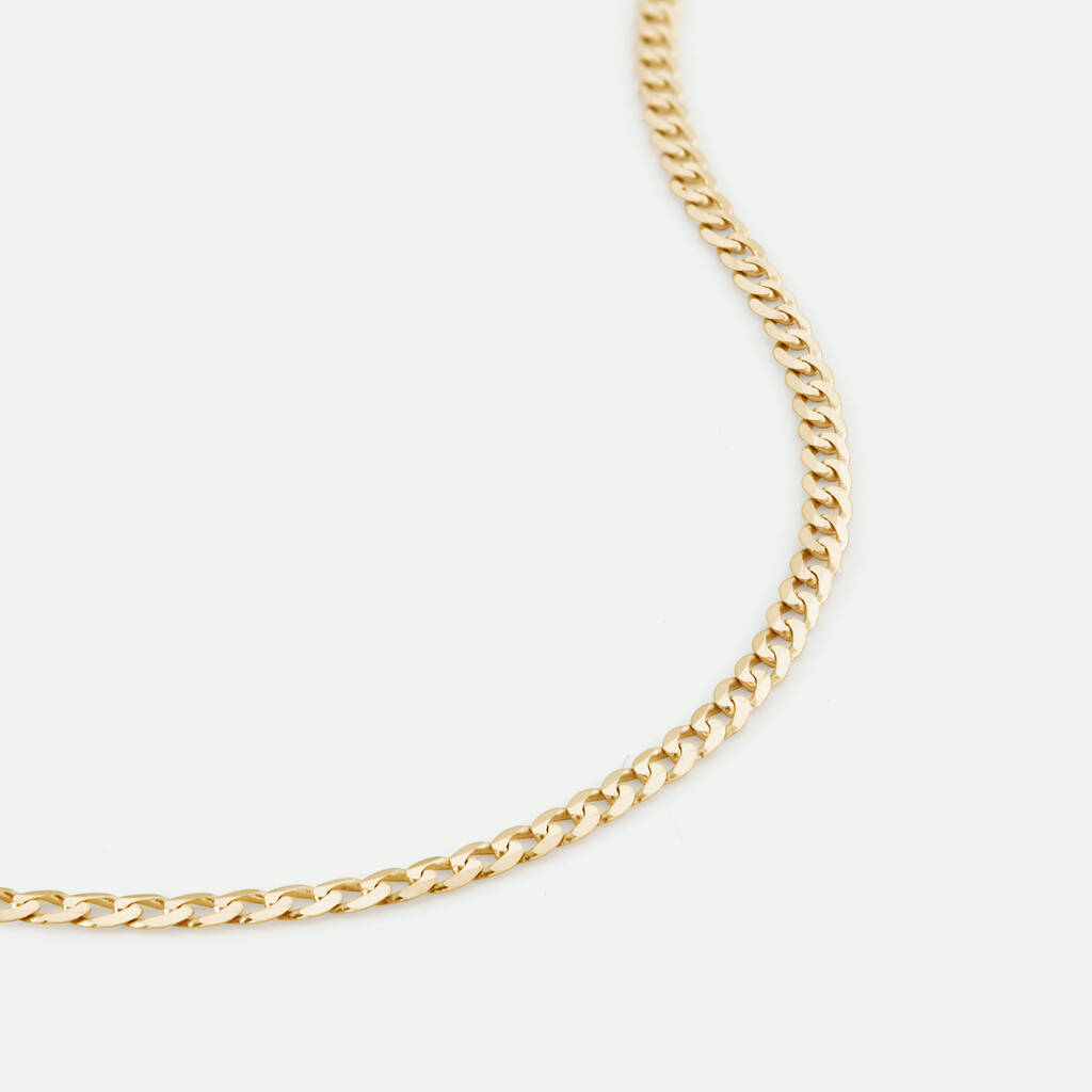 9ct Yellow Gold Solid Curb Chain 18 Inch, 1 of 4