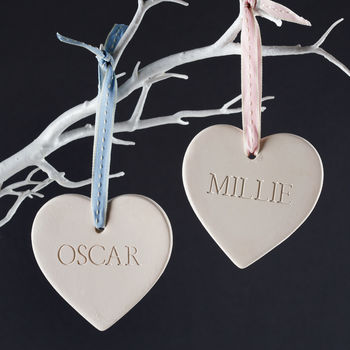 Engraved Ceramic Heart Decoration, 2 of 5