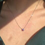 Pink Tourmaline Moissanite Crystal Silver Necklace, thumbnail 3 of 5