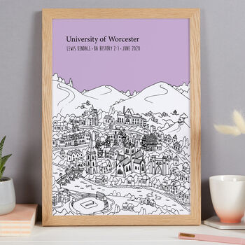 Personalised Worcester Graduation Gift Print, 7 of 9