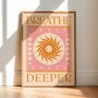 Breathe Deeper, Boho Celestial Sun Art Print, thumbnail 1 of 3
