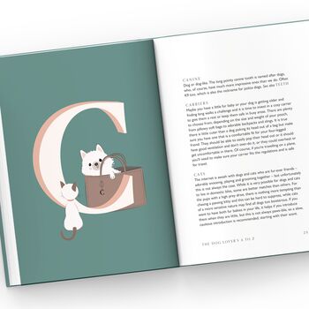 The Dog Lover's A To Z With Personalised Dog Breed Birthday Card, 5 of 12