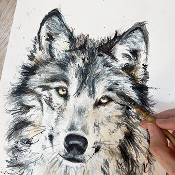 Inky Wolf Canvas Gallery Print, 7 of 9
