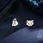 Sterling Silver Badger Head Stud Earrings, thumbnail 5 of 11