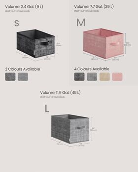 Three Piece Fabric Storage Boxes Set, 2 of 5