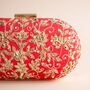 Ishaani Oval Clutch, Red Silk, thumbnail 3 of 4