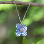 Poppy Blue Flower Pendant Necklace, thumbnail 1 of 5