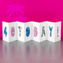 80th Birthday Card, Tropical Fold Out 80 Today! Banner, thumbnail 4 of 8