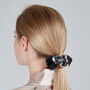 Silk Scrunchie Fleur Japonaise Midnight Blue, thumbnail 4 of 8