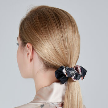 Silk Scrunchie Fleur Japonaise Midnight Blue, 4 of 8