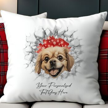 Personalised Christmas Tibetan Spaniel Break Through, 5 of 10
