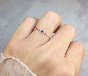 Blue Sapphire Solitaire Ring Gold Or Silver, 3 of 12