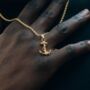 Gold Mini Anchor Steel Pendant Necklace For Men, thumbnail 1 of 10