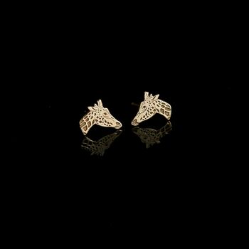 Giraffe Earrings, Sterling Silver Animal Studs, 4 of 9
