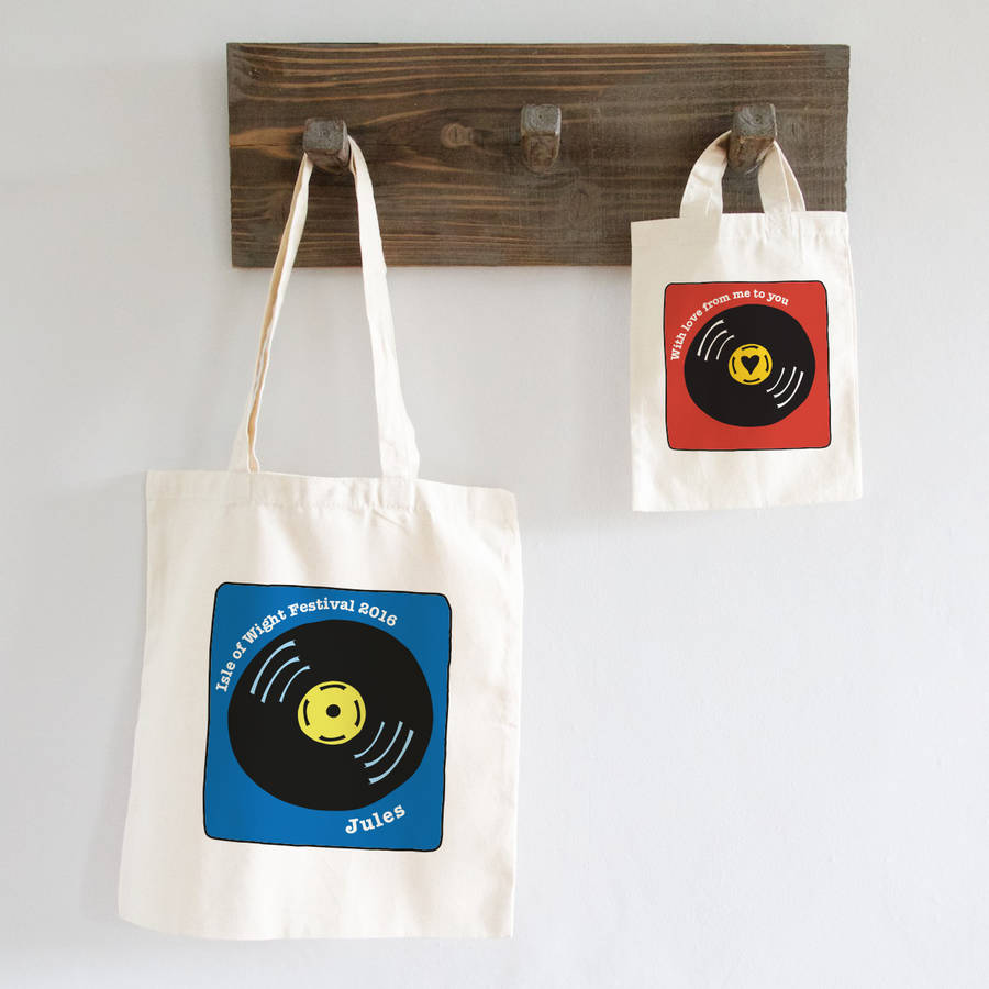 Personalised Vinyl Record Bag X3 Colours By So Close