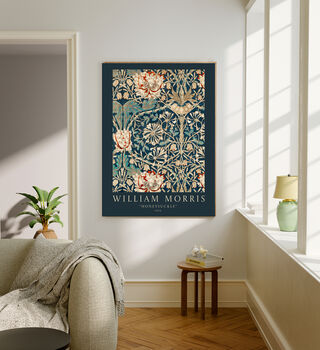 William Morris Honeysuckle Navy Art Print, 2 of 3