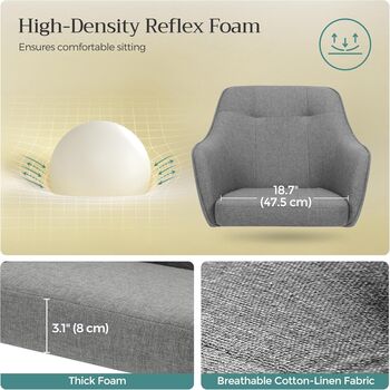 Office Chair Swivel Chair Adjustable Height Armrests, 8 of 11