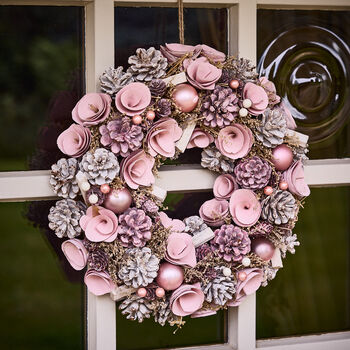 Pink Roses Christmas Wreath, 3 of 8