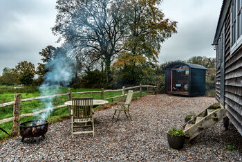 Dapple Shepherd Hut Ultimate Wellbeing Stay With Sauna And Outdoor Shower And Bath, 5 of 11