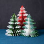 Paper Tree Decorations In Red And Green Ombre, thumbnail 1 of 3