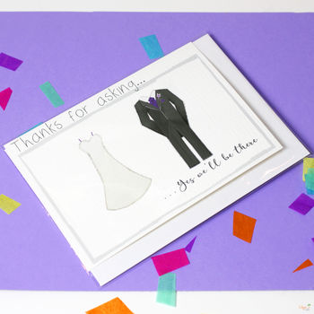 Bride And Groom Wedding Acceptance Card, 8 of 9