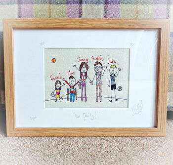 Personalised Family Picture Portrait Embroidery By Seabright Designs ...