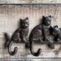 Cute Clowder Of Cats Wall Coat Hook Pair, thumbnail 4 of 6