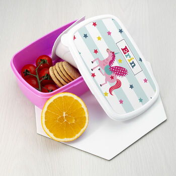 Personalised Girl's Unicorn Lunch Box, 3 of 4