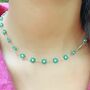 Turquoise Sun Flower Floral Choker Summer Necklace, thumbnail 6 of 8
