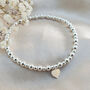 Sterling Silver Personalised Heart Charm Stretch Bracelet, thumbnail 7 of 8