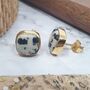 Gold Vermeil Plated Dalmatian March Birthstone Earrings, thumbnail 1 of 7