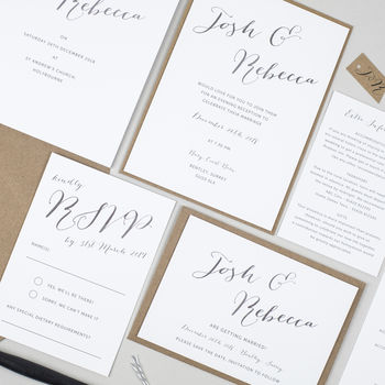 Elegant Calligraphy Wedding Invitations 6