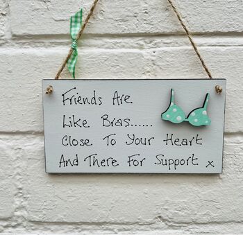 Friends Are Like Bras Card Alternative Sign, 2 of 4