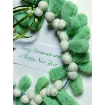Mistletoe Wreath Luxury Christmas Card, 9 of 9