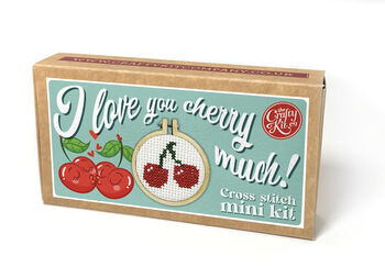 I Love You Cherry Much! Mini Matchbox Cross Stitch Kit, 3 of 3