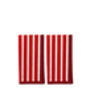 Block Stripe Napkins Set Of Two: Red/White, thumbnail 2 of 4