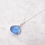 Silver Fine Chain With Heart Blue Topaz Pendant, thumbnail 1 of 5
