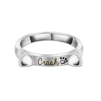 Customised Cat Name Sterling Silver Ring, 5 of 5